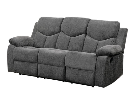 Kalen - Chenille Sofa With Drop Down Table - Gray