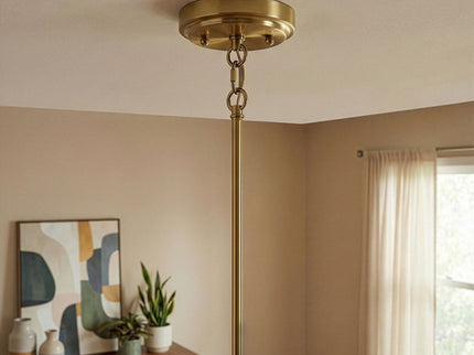Zen - 5 Pendant Chain Hanging Light - Clear / Gold