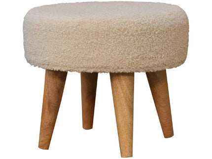 Petite Footstool - Cream / Brown