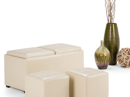 Avalon - 5 Piece Storage Ottoman, Contemporary
