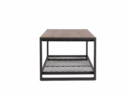 Console Coffee Table With Reclaimed Wood Finish, For Living Room - Natural