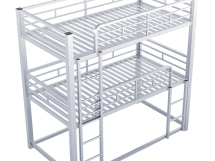 Triple Bunk Bed With Sturdy Construction And Space Saving Design