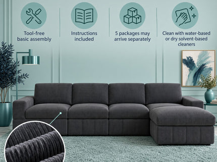 Modular Sectional Sofa, Reversible Set