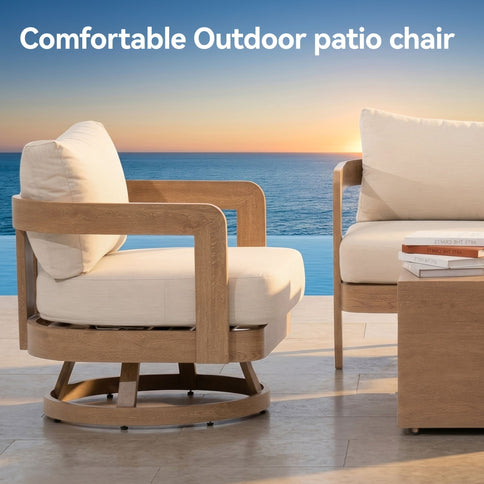 Swivel Chair For Patio - Oak