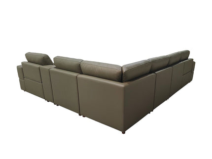 Upholstered Large Arms Sectional With Recliner Seats