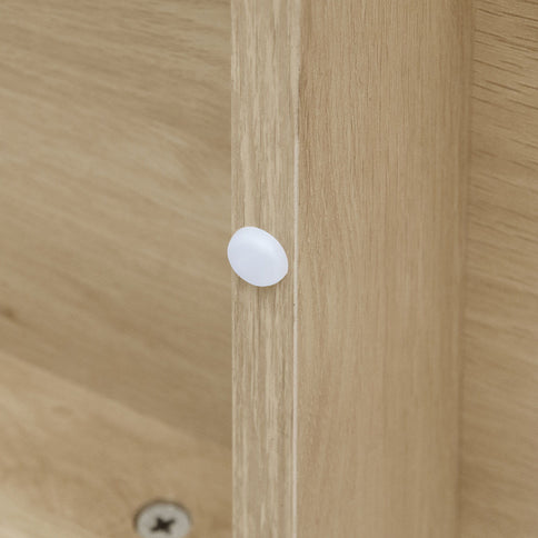 Fluted 6 Drawers Dresser, Double Dresser Chest Of Drawers, Modern Chest Of Drawers With LED, Drawer Organizer For Bedroom, Living Room, Hallway - Natural