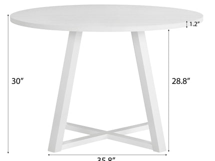 Edo - 5 Piece Dining Set, Trestle Dining Table With 4 Windsor Chairs - White