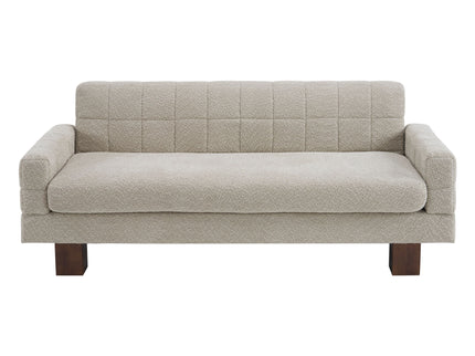 Modern Loveseat Sofa, 2 Seater With Square Arms For Living Room