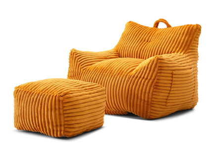 Giant Bean Bag Chair With Armrests And Footstool
