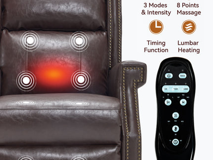 Manual Recliner Chair  With Heavy Duty Motion Mechanism, 8 Vibrating Nodes And 3 Massage Modes For Living Room