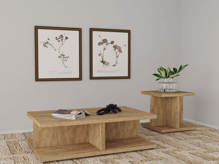 Metron - 2 Piece Coffee Table Set - Mango Color