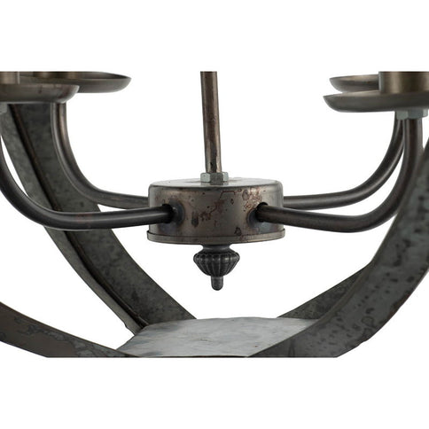 4 Light Metal Chandelier, Hanging Light Fixture With Adjustable Chain For Kitchen, Bulb Not Included - Gray