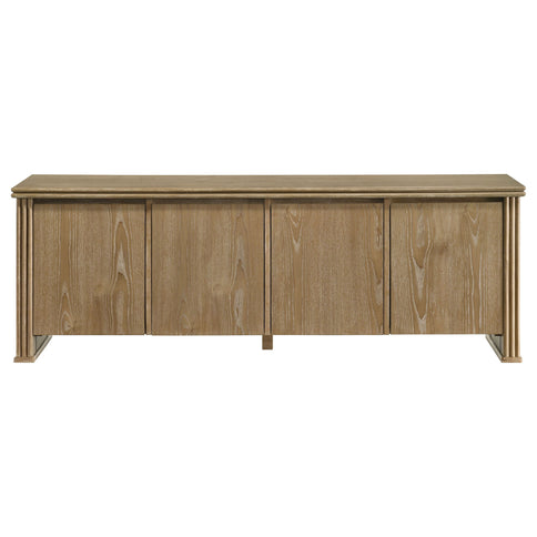 Dreydon - 4 Door TV Stand With Adjustable Shelves And Cable Management - Light Brown