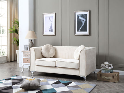 Glam Styled Micro Suede Loveseat