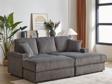 3 Seater Sofa With 2 Ottomans For Living Room