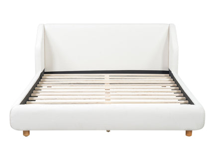 Modern Upholstered Bed Frame With Wingback Headboard