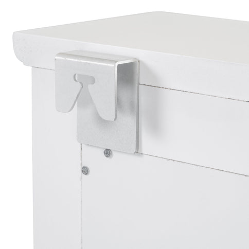 Floating Makeup Vanity With Big Mirror, Wall Mounted Storage Vanity With Drawers, Pockets & Hooks, Space Saving Decorative Home Organizer - White