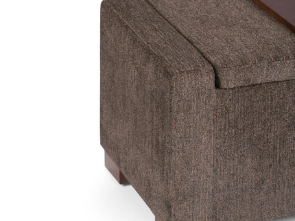Bretton - Lift Top Storage Ottoman - Deep Umber Brown
