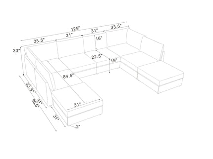 Modular Sectional With Custom Configuration