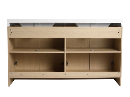 Freestanding Bathroom Vanity With Resin Sink & Soft Close Cabinet Doors
