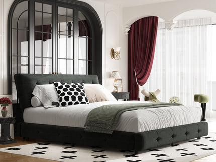 Tufted Headboard With Extra-Large Ultra-Soft Cloud Pillow Design