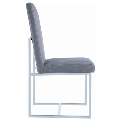 Upholstered Dining Chair Set With Base (Set of 2) - Gray