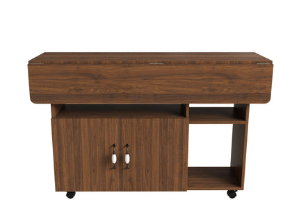 Multi Functional Folding Table With Storage Shelves And Wheels