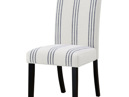 Draper - Upholstered Dining Chair (Set of 2) With Vertical Stripes - Beige