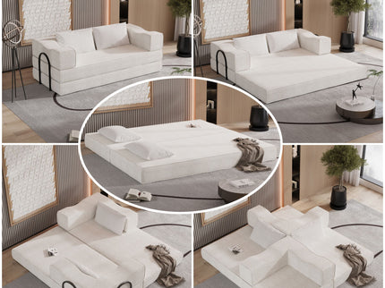 3 Seat Folding Floor Couch & King Size Bed Mattress