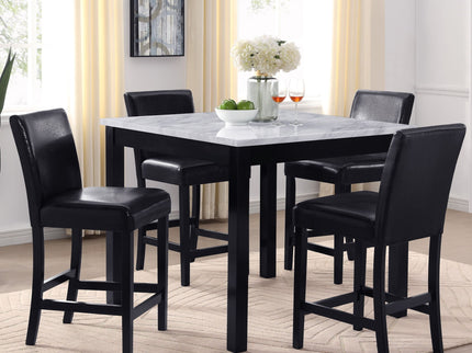 Modern 5 Piece Counter Height Dining Set With Tufted Nail Head Chairs