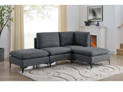 Upholstered Modular Sectional With Tall Legs, Medium Firm Seat