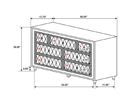 Williams - 7 Drawer Dresser - Camel