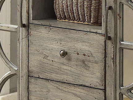 Velika - Weathered Console Table With 1 Open Compartment Storage - Gray