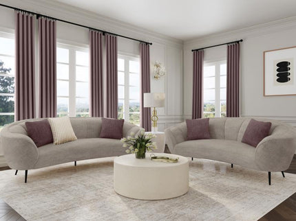 Ellorie 2-piece Upholstered Curved Sofa Set Beige