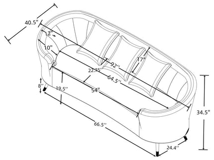 Ellorie 2-piece Upholstered Curved Sofa Set Beige