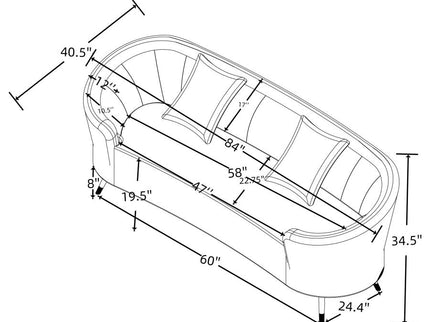 Ellorie 2-piece Upholstered Curved Sofa Set Beige
