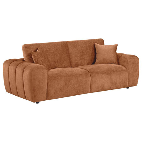 Burnett 4-piece Chenille Upholstered Sofa Set Burnt Orange