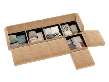 Contemporary Elegant Sofa With Storage And Ottoman