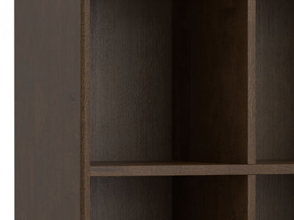 Harper - Low 6 Cube Storage With Drawers - Walnut Brown