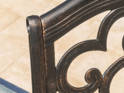 Cast Aluminum Dining Chair With Hand Crafted Details - Copper
