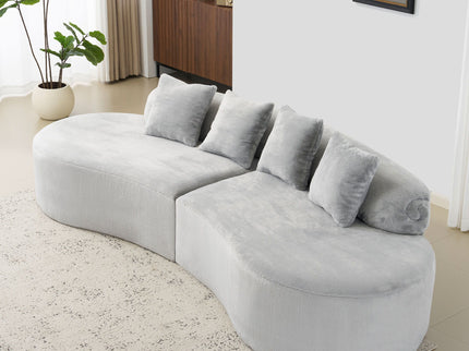 Modern Curved Sofa With Pillows