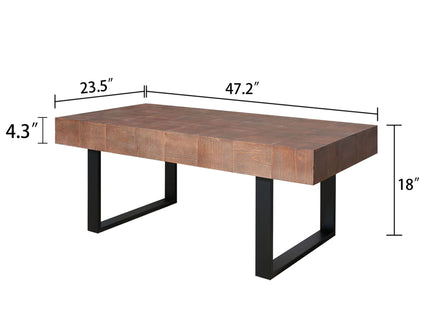 Rectangular Coffee Table With U-Shaped Legs Living Room - Multi