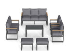 Dark Gray / 7 Pc. Sofa, Loveseat, 2 Chairs, 2 Ottomans, Coffee Table