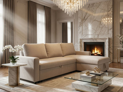 L - Shaped Convertible Sofa Bed With Storage Chaise