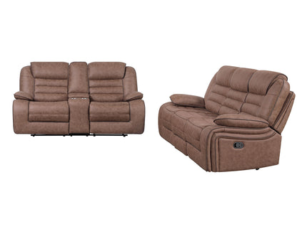 Lucius - Console Reclining Loveseat With Manual Recline - Brown
