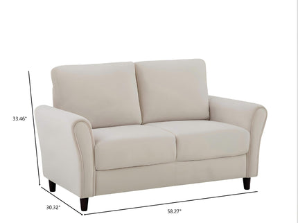 Patricia - Curved Arm Loveseat Sofa