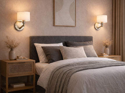 Nebula - Base Wall Lamp With Rotary Switch Shade - Brushed Nickel / Silver / White