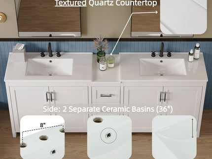 Double Sink Bathroom Vanity With Quartz Countertop