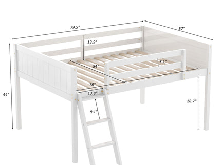 Low Loft Bed With Adjustable Ladder