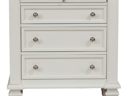 Cortina - 4 Piece Queen Bedroom Set With Ornate Panels And Storage - Cream White